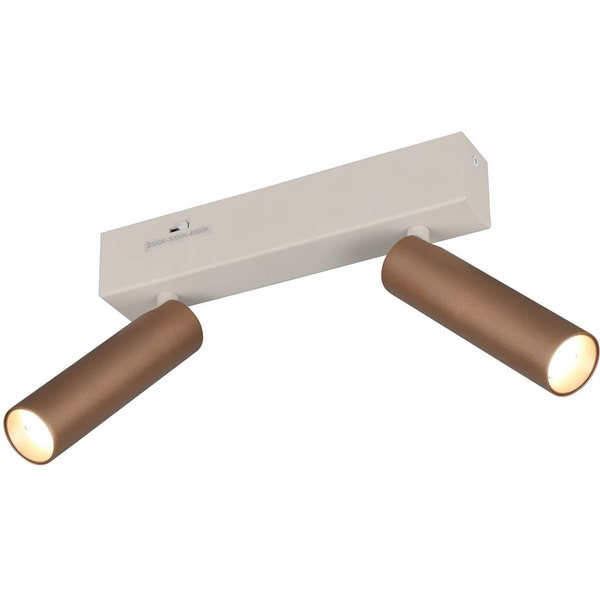 LED-Deckenstrahler Ambala, Länge 26 cm, grau/braun, 2-flg.
