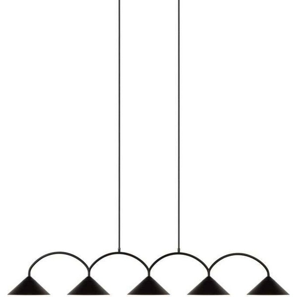 Globen Lighting Hängelampe CURVE 5, schwarz, 5-flg., 165 cm