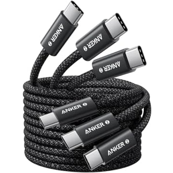 Anker 240W Zolo USB C to USB C Cable (3Pack,1.5m), USB C Charger Cable