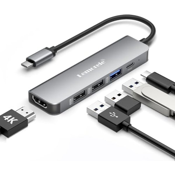 Lemorele Laptop Docking Station, 5-in-1 Multiport Adapter