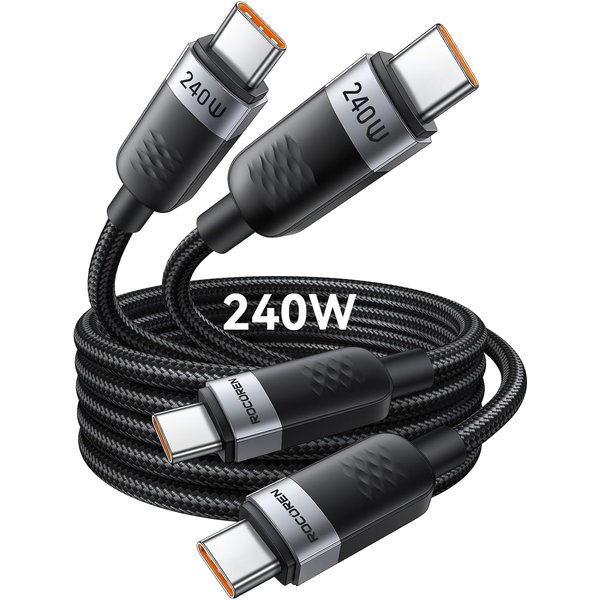 Rocoren 240W USB C to USB C Charger Cable 2-Pack 2m USB Type C Cable, 240W