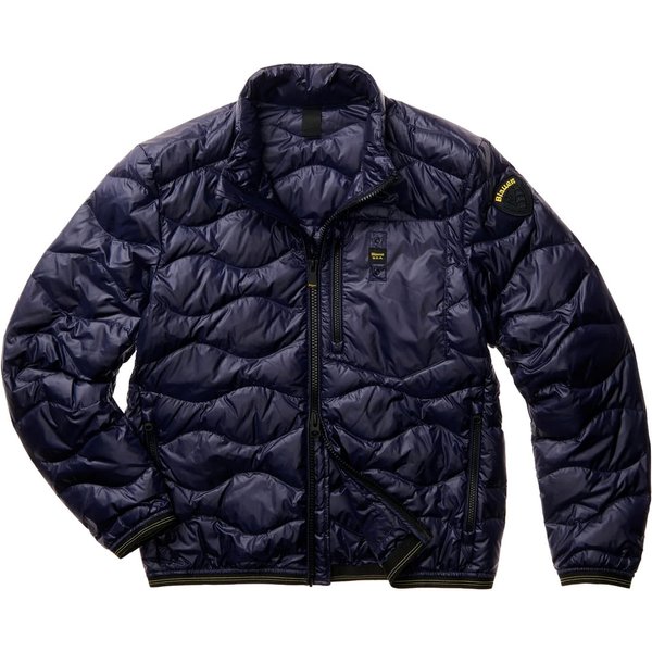 Uomo Blauer Piumino Con Taschino Ad Onde Daniel