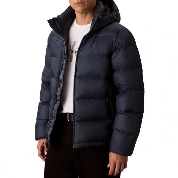 Uomo Calvin Klein Piumino Ls Nylon Zip Off Hood Down Puffe