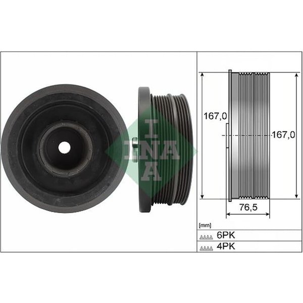 Ina Riemenscheibe FüR Kurbelwelle Bmw E46 E60 E81 E61 E83 E90 E91 E87 2,0-image
