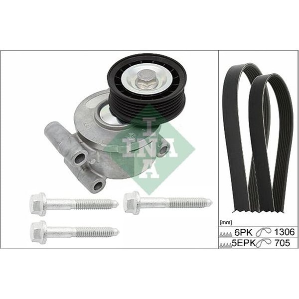 INA Keilrippenriemensatz Ford C-Max Focus Volvo C30 S40 V50 529019210-image