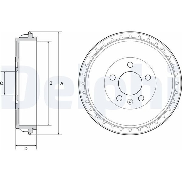 Delphi Bremstrommel Audi Seat Skoda VW BF564-image