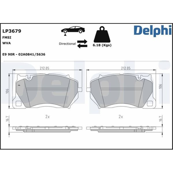 Delphi BremsbeläGe Vorne Audi A6 A7 Q8 Porsche Cayenne-image