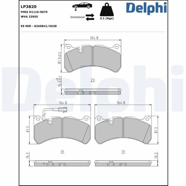 Delphi BremsbeläGe Vorne 3,0-image