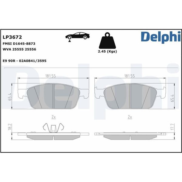 Delphi BremsbeläGe Vorne Ford Tourneo Transit LP3672-image