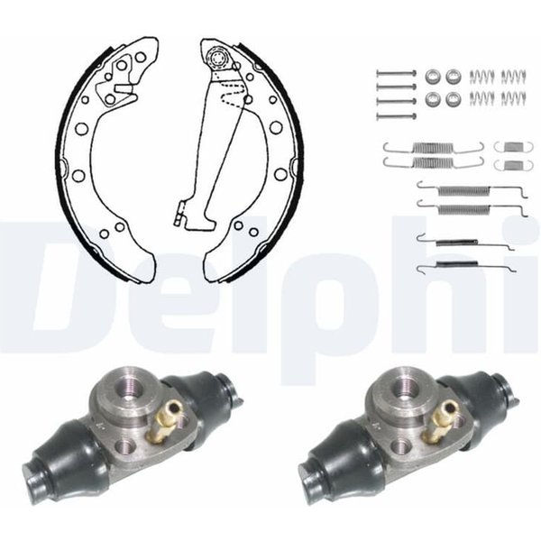 Delphi Bremsbacken Vormontiert Hinten Audi 80 Seat Arosa VW Golf Lupo Transporter Vento-image