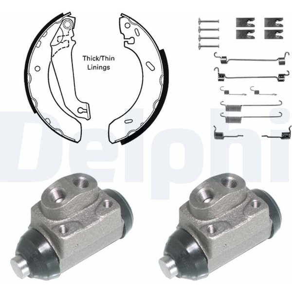 Delphi Bremsbacken Vormontiert Hinten Ford Escort Orion KP843-image