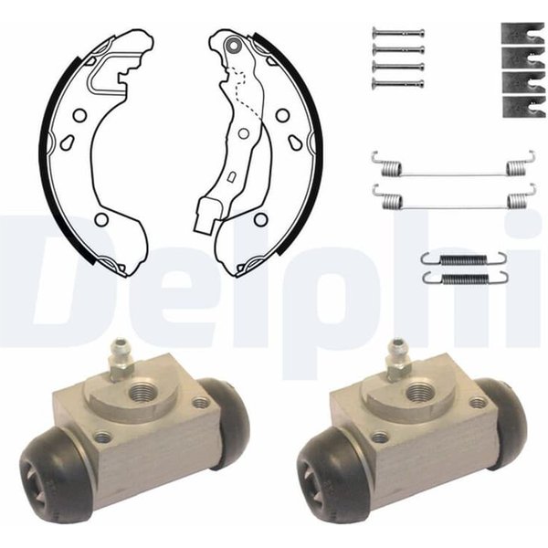 Delphi Bremsbacken Vormontiert Hinten Nissan Micra Note Renault Clio Modus KP1086-image
