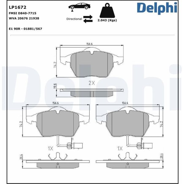 Delphi BremsbeläGe Vorne Audi A4 A6 Seat Exeo Skoda Superb Vw Passat-image