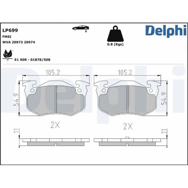 Delphi BremsbeläGe Hinten Citroen Peugeot Renault-image