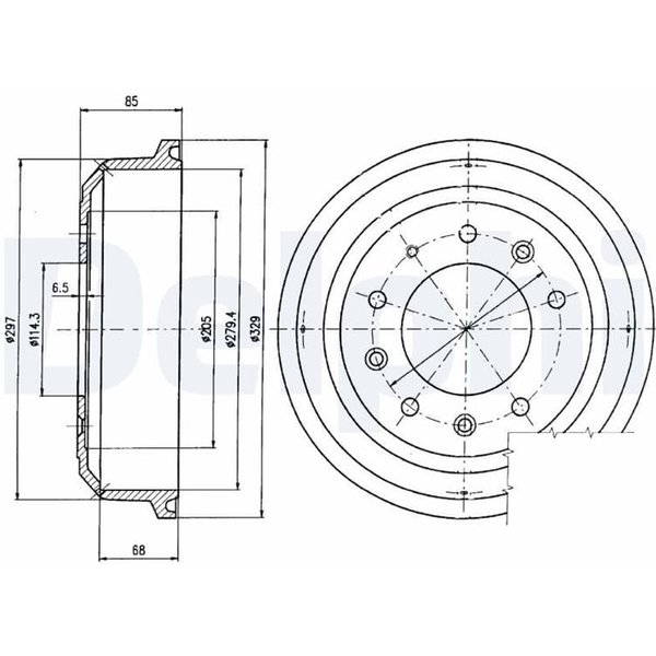 Delphi Bremstrommel Land Rover 110/127 88/109 Defender-image