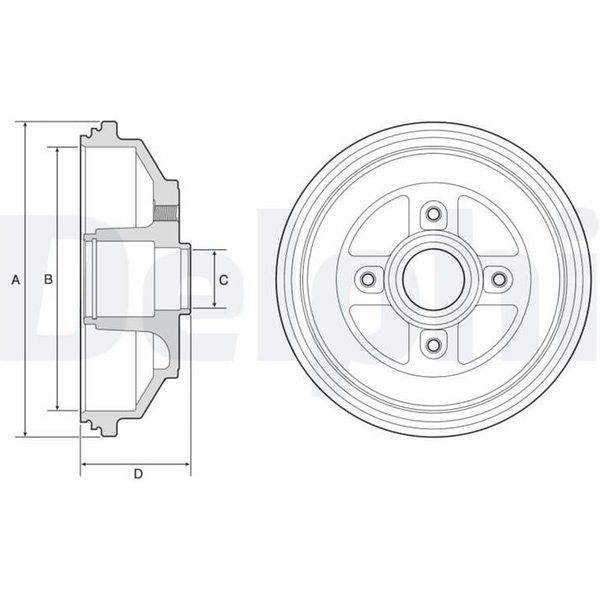 Delphi Bremstrommel Opel Agila Suzuki Splash Swift-image