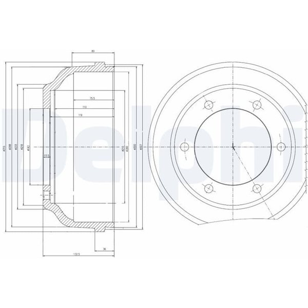 Delphi Bremstrommel Ford Transit 2,0 2,3 2,4 BF467-image