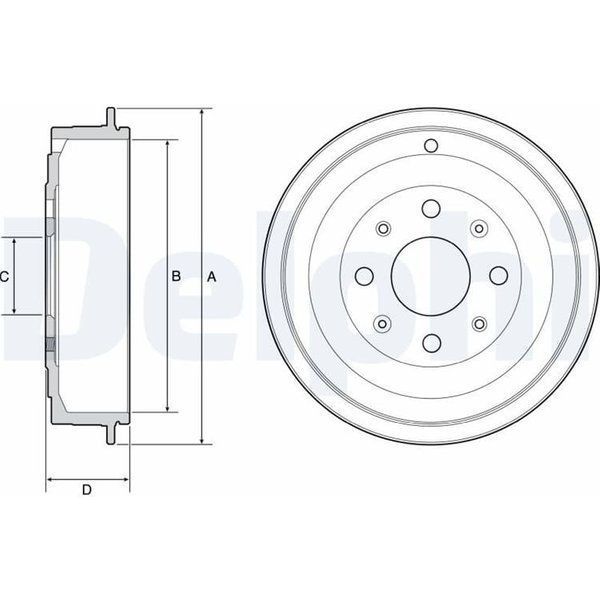 Delphi Bremstrommel Fiat Grande Punto Opel Adam Corsa BF502-image