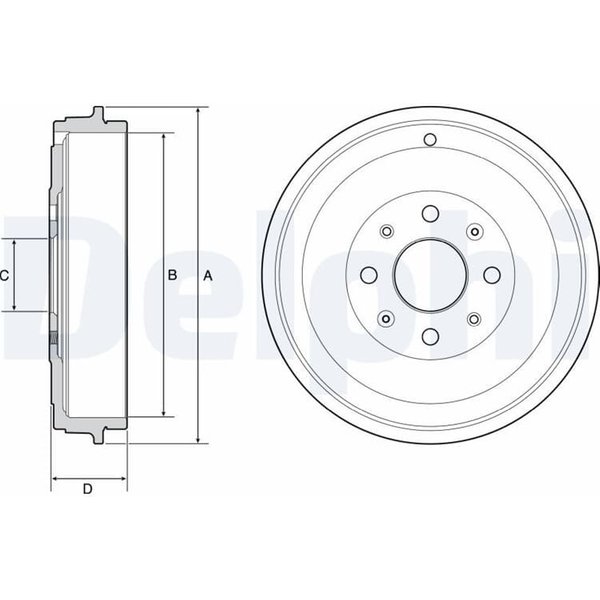 Delphi Bremstrommel Fiat Grande Punto Opel Adam Corsa BF503-image