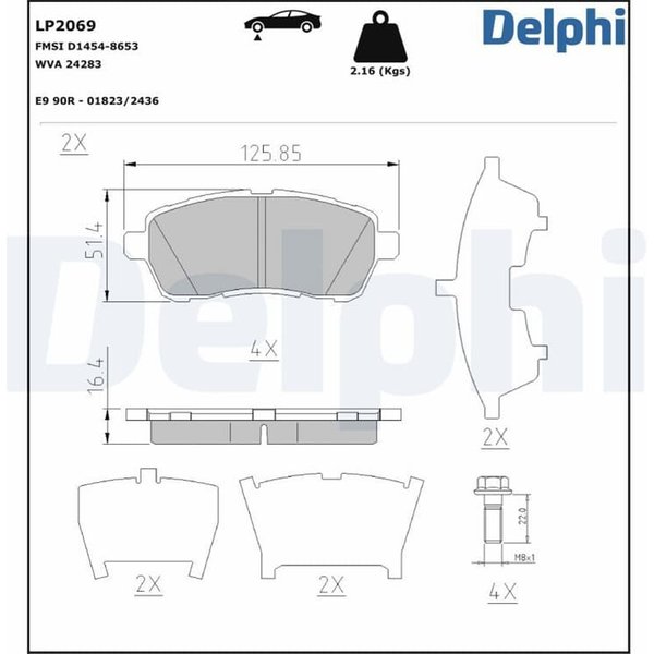 Delphi BremsbeläGe Vorne Daihatsu Ford Mazda Subaru Suzuki-image
