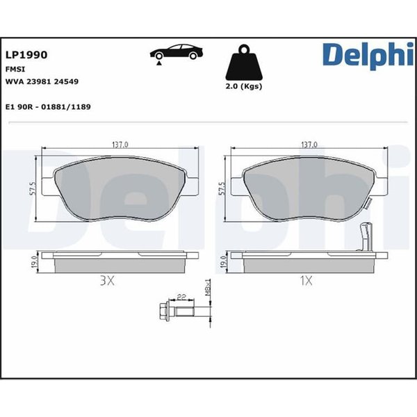 Delphi BremsbeläGe Vorne Opel Corsa D-image