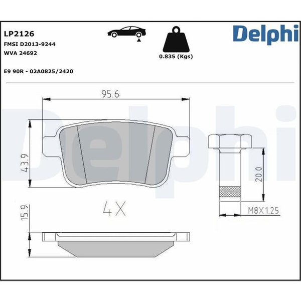 Delphi BremsbeläGe Hinten Mercedes Citan Nissan Nv250 Renault Kangoo-image