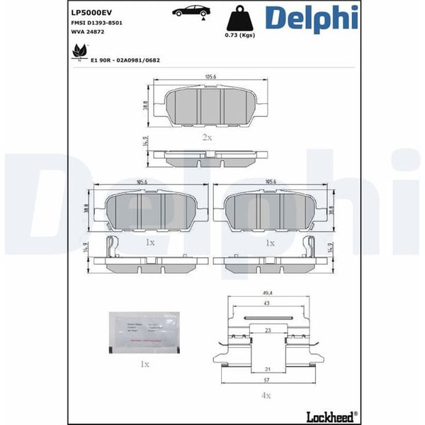 Delphi BremsbeläGe Hinten Nissan Evalia Leaf Nv200-image