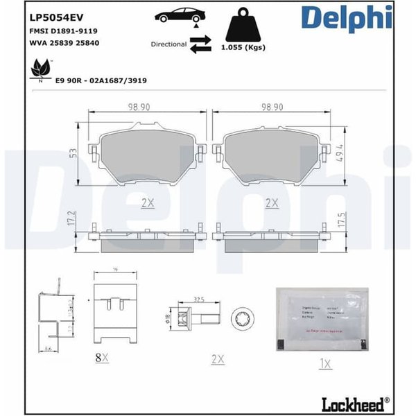 Delphi BremsbeläGe Hinten Citroen Jeep Opel Peugeot-image