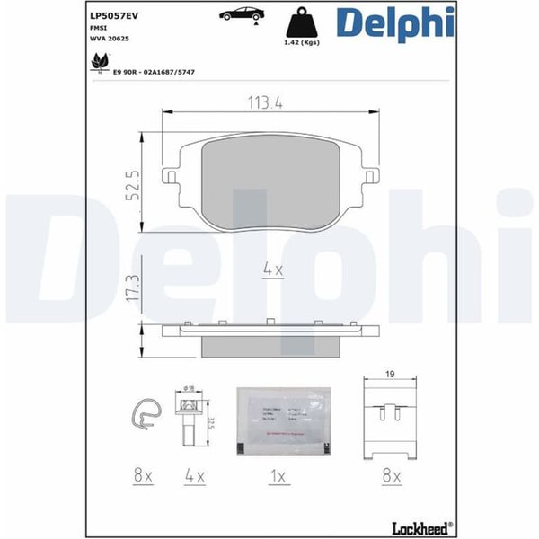 Delphi BremsbeläGe Hinten Citroen Opel Peugeot Toyota LP5057EV-image