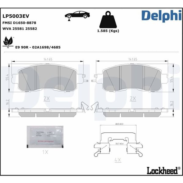 Delphi BremsbeläGe Vorne Nissan Leaf Electric-image