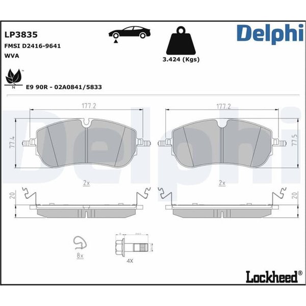 Delphi BremsbeläGe Vorne Jaguar E-Pace Land Rover Discovery Range-image