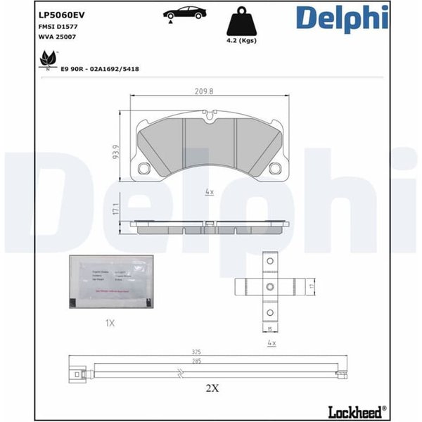 Delphi BremsbeläGe Vorne Audi E-Tron Porsche Taycan-image