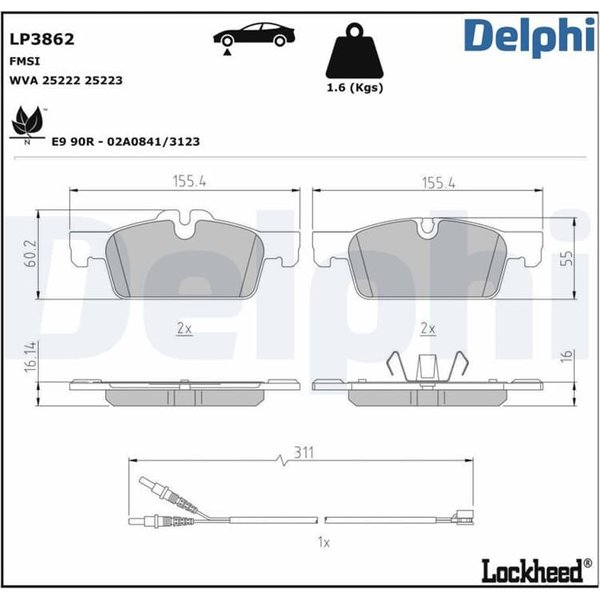 Delphi BremsbeläGe Vorne Peugeot 508-image