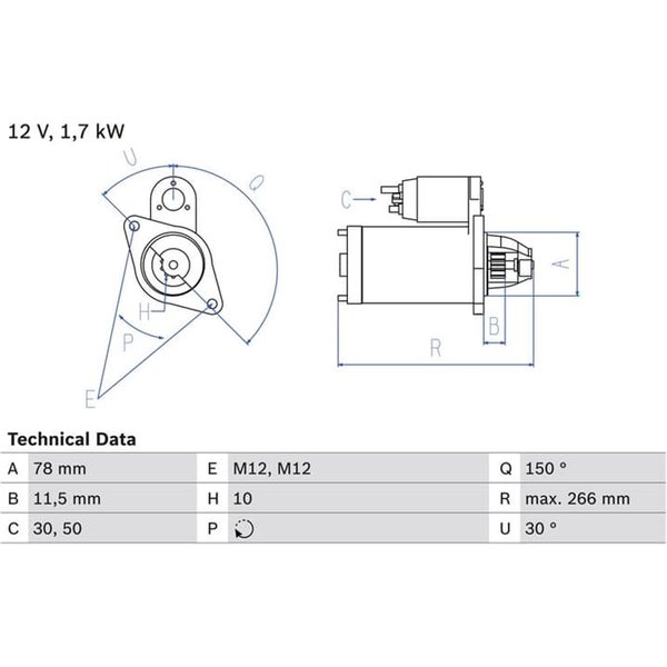 Bosch Anlasser 1,7 Kw Mercedes 124 E-Klasse G-Klasse S-Klasse Sl 4,2-image