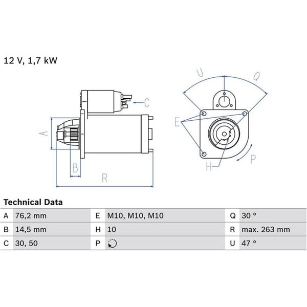 Bosch Anlasser 1,7 Kw Ford Courier Escort Fiesta Mondeo Orion-image