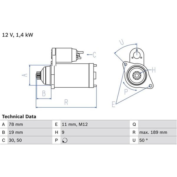 Bosch Anlasser 1,4 Kw Opel Combo Corsa Kadett-image
