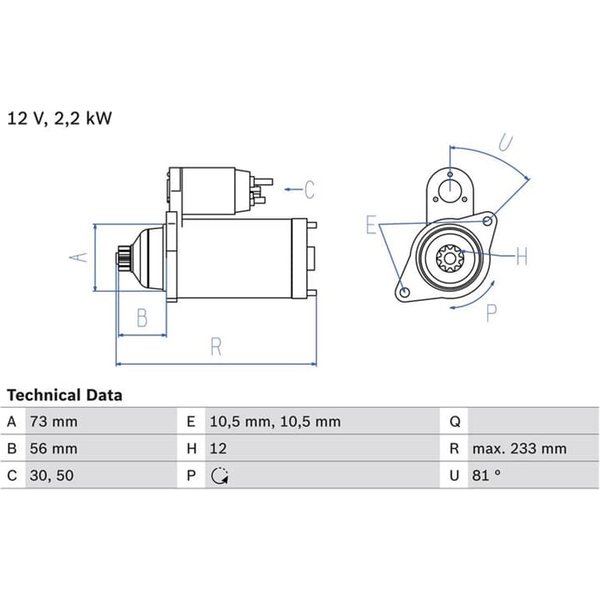 Bosch Anlasser 2,2 Kw Nissan Almera 2 N16 2,2-image