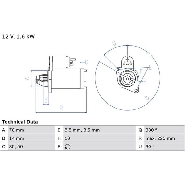 Bosch Anlasser 1,6 Kw Mercedes A-Klasse B-Klasse Vaneo 1,7-image