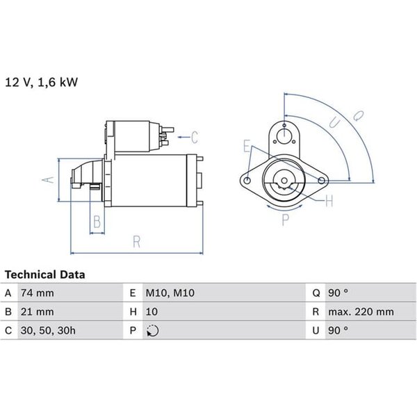 Bosch Anlasser 1,6 Kw Bmw 1Er 3Er X3 2,0-image