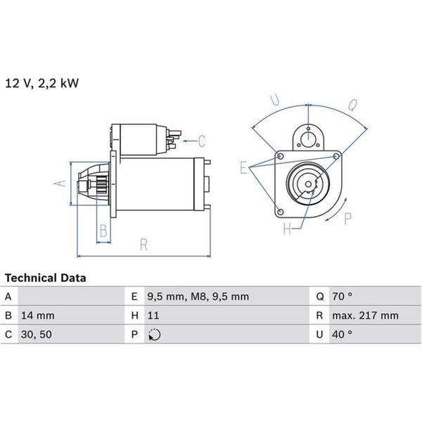 Bosch Anlasser 2,2 Kw Citroen Mini Opel Peugeot Suzuki 0986023580-image