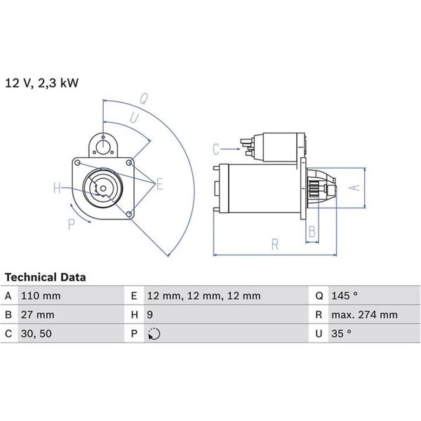 Bosch Anlasser 2,3 Kw Vw Lt 2,8-image