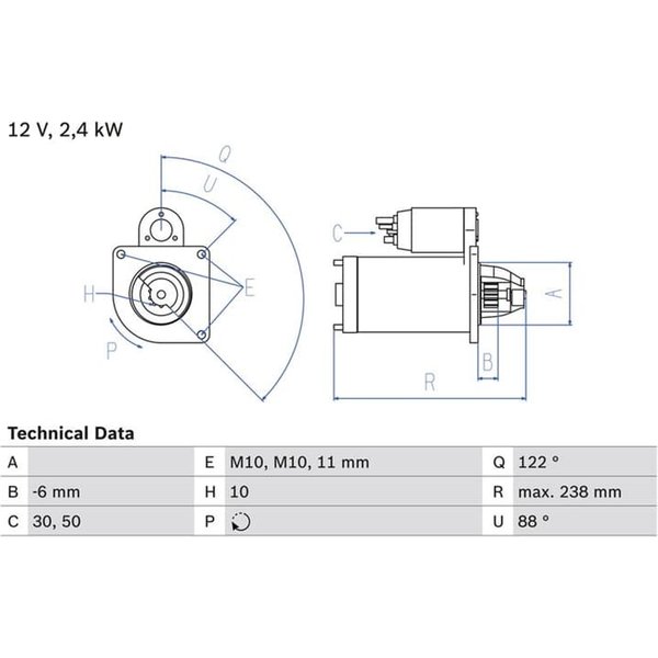 Bosch Anlasser 2,4 Kw Renault Espace Laguna Vel 2,2-image