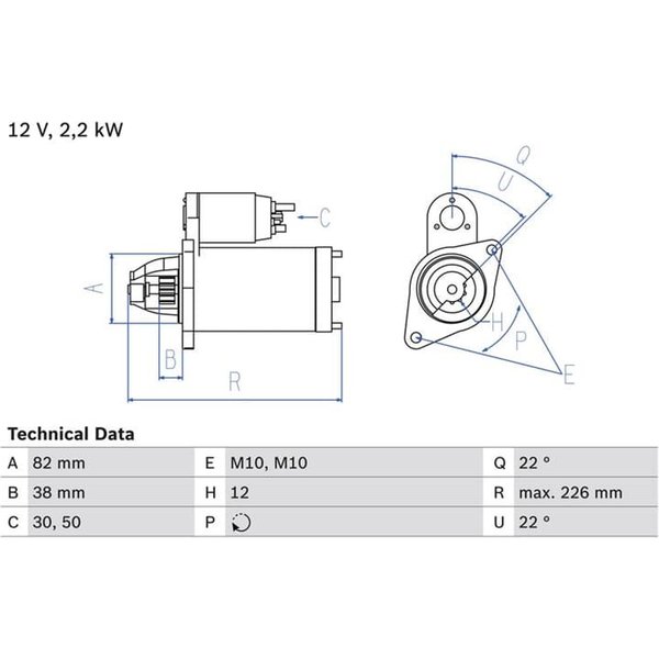 Bosch Anlasser 2,2 Kw Chrysler Pt Jeep Grand-image