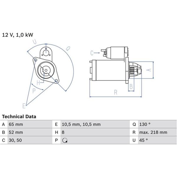 Bosch Anlasser 1,0 Kw Smart Fortwo-image