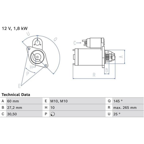 Bosch Anlasser 1,8 Kw Mercedes 0986024820-image