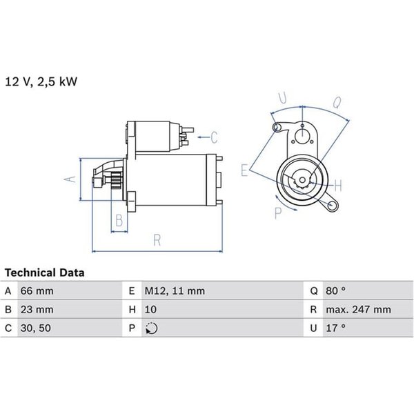Bosch Anlasser 2,5 Kw 0986025160 Audi A4 A5 A6 A7 A8 Q5 Porsche Macan 3,0-image
