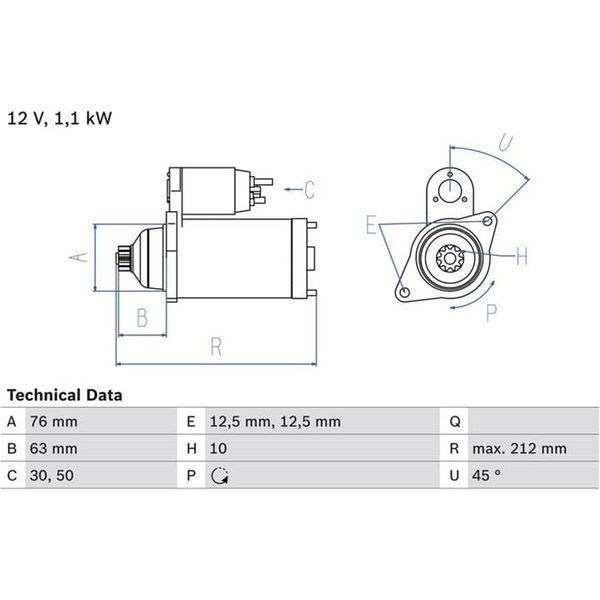 Bosch Anlasser 1,1 Kw Audi Seat Skoda Vw 0986027090-image