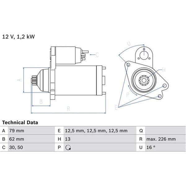 Bosch Anlasser 1,5 Kw Audi Seat Skoda Vw 0986029140-image