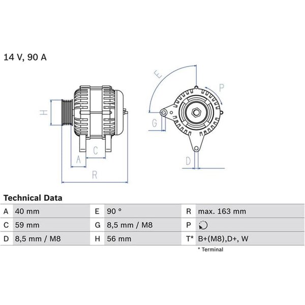 Bosch Lichtmaschine 90A Audi A3 Skoda Octavia Vw Golf-image