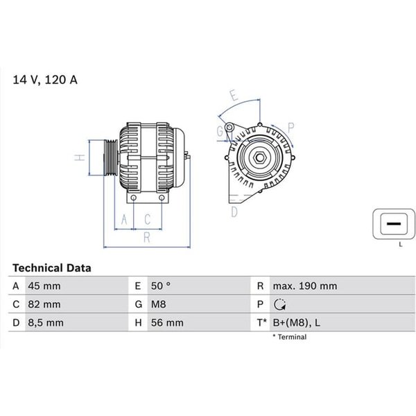 Bosch Lichtmaschine 120A Volvo S60 S80 V70 Xc70 0986041740-image